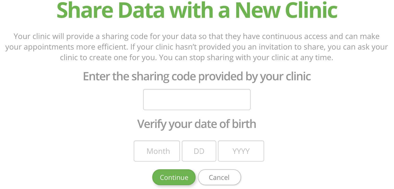Dexcom Website Sharing